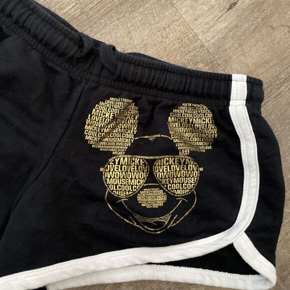 Disney Mickey Mouse Shorts Gold Foil Shades short Black Size XS (1) EUC - Picture 3 of 6